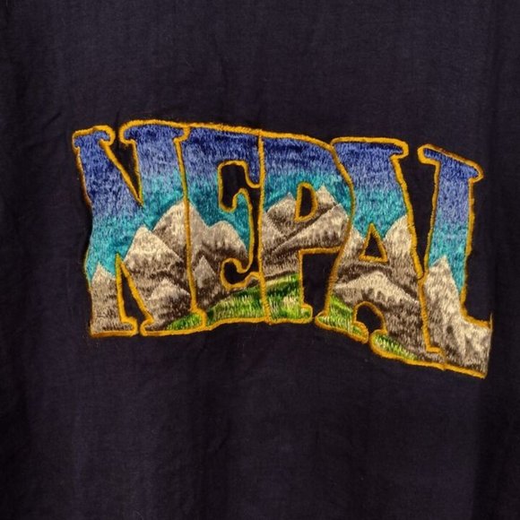 Men's Shangri-La Sz.46 Made in Nepal Embroidered T Shirt - Picture 3 of 5